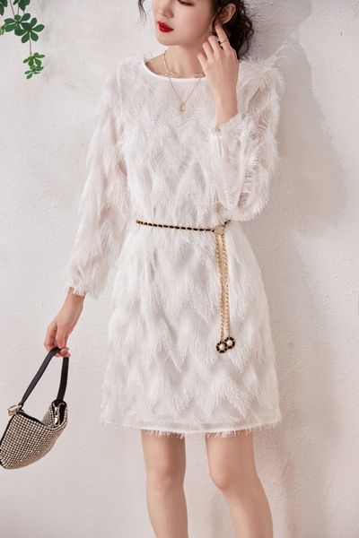 casual dress dress new fashion round neck long sleeve medium length hepburn style fur fringed loose dress, Black;gray
casual dress dress new fashion round neck long sleeve medium length hepburn style fur fringed loose dress, Black;gray
