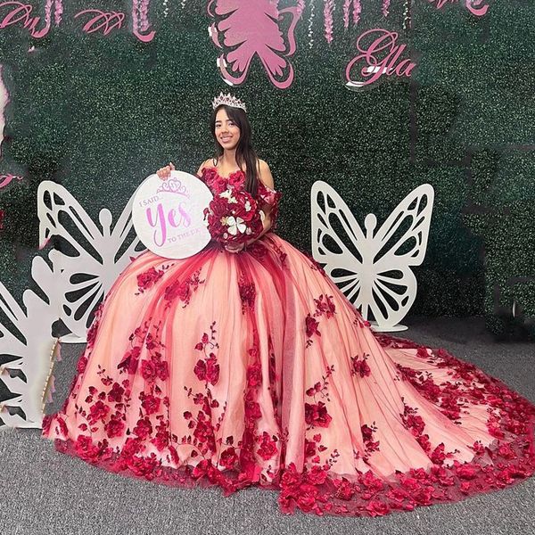 2023 red 3d flowers beading quinceanera dresses off shoulder appliques sparkly crystal sweet 16 prom party gowns luxury vestidos, Blue;red
2023 red 3d flowers beading quinceanera dresses off shoulder appliques sparkly crystal sweet 16 prom party gowns luxury vestidos, Blue;red