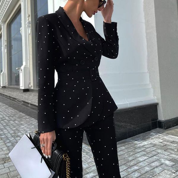 womens suits blazers office ladies pantsuit polka dots business classic doublebreasted buttons nine blazer pants set two piece formal 230302, White;black
womens suits blazers office ladies pantsuit polka dots business classic doublebreasted buttons nine blazer pants set two piece formal 230302, White;black