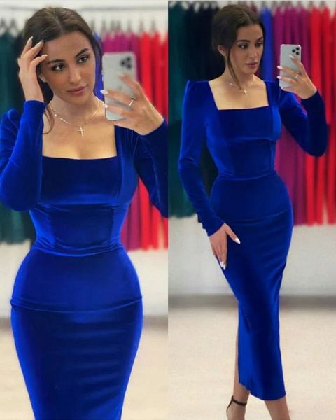 evening dresses square collar robe de soiree velvet custom made formal party long sleeves mermaid prom gowns, Black;red
evening dresses square collar robe de soiree velvet custom made formal party long sleeves mermaid prom gowns, Black;red