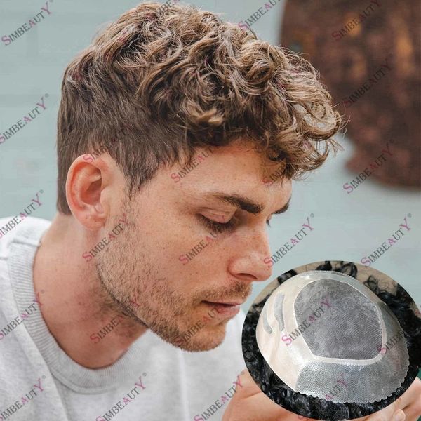 blonde human hair men's toupee npu bond durable skin base curly hair fashional breathable hair replacement for summer, Black
blonde human hair men's toupee npu bond durable skin base curly hair fashional breathable hair replacement for summer, Black