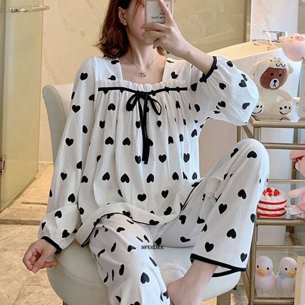 women's sleepwear large size 5xl 150kg autumn pajamas set hearted print women pyjamas sleepwear pijama mujer large long sleeve and pant, Black;red
women's sleepwear large size 5xl 150kg autumn pajamas set hearted print women pyjamas sleepwear pijama mujer large long sleeve and pant, Black;red
