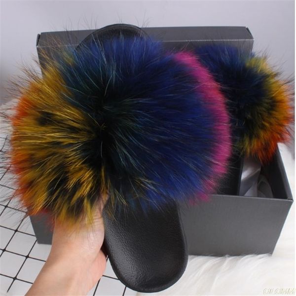 2020 summer fur slippers slides lady plus fox raccoon fur flip flops beach fur flat sandals shoes size 36-45288i, Black
2020 summer fur slippers slides lady plus fox raccoon fur flip flops beach fur flat sandals shoes size 36-45288i, Black
