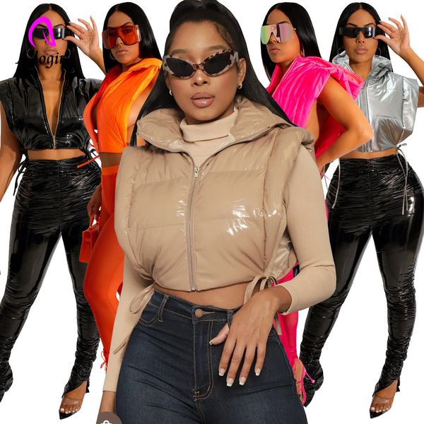 women's vests pu leather silver women crop vest coat zipper fly hooded jacket autumn winter windproof bubble coat high street downcoat, Black;white
women's vests pu leather silver women crop vest coat zipper fly hooded jacket autumn winter windproof bubble coat high street downcoat, Black;white