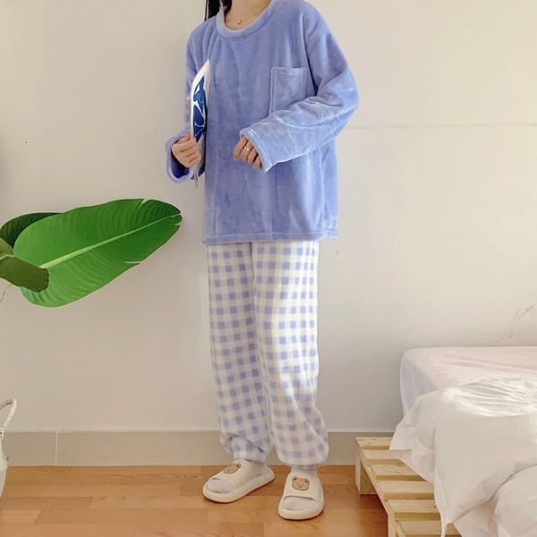 women's sleepwear autumn winter women's warm home clothes sleepwear ladies flannel coral fleece cute plaid casual pajamas loose pi, Black;red
women's sleepwear autumn winter women's warm home clothes sleepwear ladies flannel coral fleece cute plaid casual pajamas loose pi, Black;red