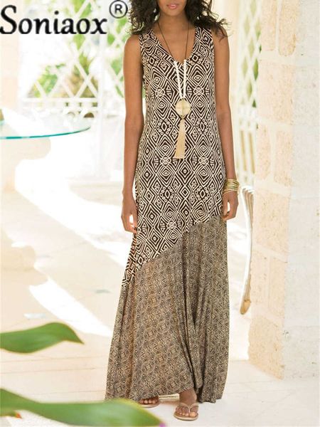 casual dresses women's boho vintage maxi dress printing splicing v neck loose high waist dresses sleeveless summer retro vestidos cloth, Black;gray
casual dresses women's boho vintage maxi dress printing splicing v neck loose high waist dresses sleeveless summer retro vestidos cloth, Black;gray