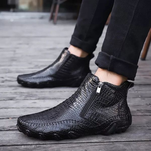 boots men boots leather casual shoes leather ankle boots autumn winter cotton addition luxurious footwear for male 230302, Black
boots men boots leather casual shoes leather ankle boots autumn winter cotton addition luxurious footwear for male 230302, Black