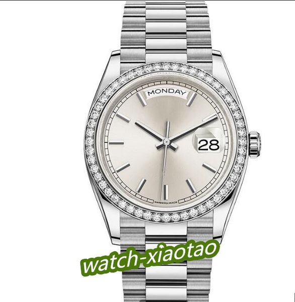 men's automatic sports watches 36mm silver diamond bezel dial mechanical wristwatch 904l steel waterproof watch sapphire classic watch, Slivery;brown
men's automatic sports watches 36mm silver diamond bezel dial mechanical wristwatch 904l steel waterproof watch sapphire classic watch, Slivery;brown