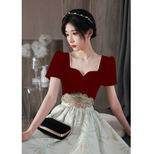 women's clothing runway dresses wine red evening 2023 style light luxury small can wear temperament summer dresses at ordinary tim, Black;gray
women's clothing runway dresses wine red evening 2023 style light luxury small can wear temperament summer dresses at ordinary tim, Black;gray