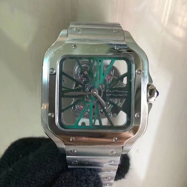2023 mens luxury black case watches square skeleton watch green dial 40mm size watch all stainless steel luminous needles casual business qu, Slivery;brown
2023 mens luxury black case watches square skeleton watch green dial 40mm size watch all stainless steel luminous needles casual business qu, Slivery;brown