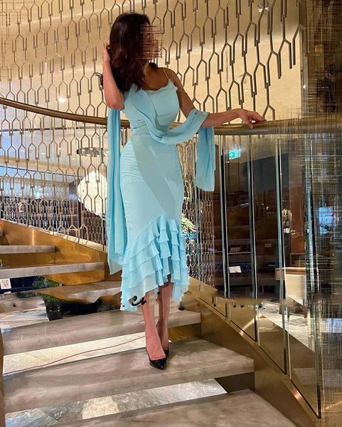 aqua green mermaid evening party dresses tiered chiffon spaghetti straps saudi arabic prom party gowns ankle length, Black;red
aqua green mermaid evening party dresses tiered chiffon spaghetti straps saudi arabic prom party gowns ankle length, Black;red