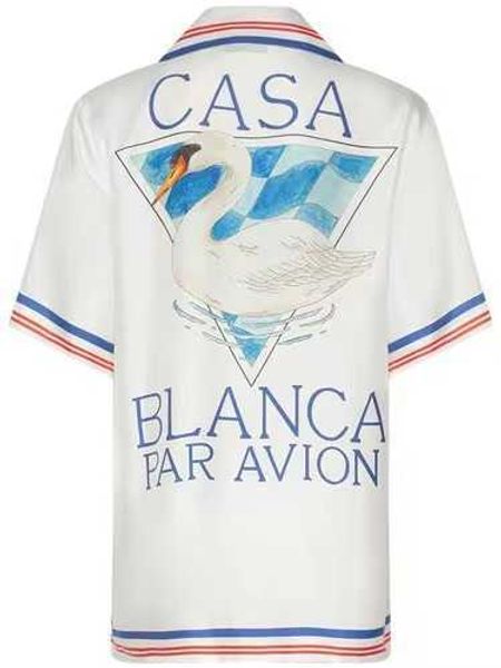 casablanca silk casual shirt men and women diamond swan lovers hawaiian casual short shirt, White;black
casablanca silk casual shirt men and women diamond swan lovers hawaiian casual short shirt, White;black