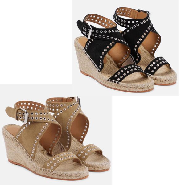 summer women's sandals fashion iriane espadrelle brand shoes suede ankle strap buckle aluminum eye decoration wedge heel elegant women&, Black
summer women's sandals fashion iriane espadrelle brand shoes suede ankle strap buckle aluminum eye decoration wedge heel elegant women&, Black