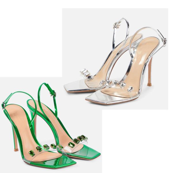 summer women's sandals gianvito rossi slingssandals italian patent leather crystal embellished pvc high heels elegant women show charm, Black
summer women's sandals gianvito rossi slingssandals italian patent leather crystal embellished pvc high heels elegant women show charm, Black