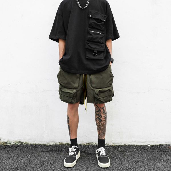 men's shorts retro high street style army green drawstring pocket loose casual cargo for men 230303, White;black
men's shorts retro high street style army green drawstring pocket loose casual cargo for men 230303, White;black