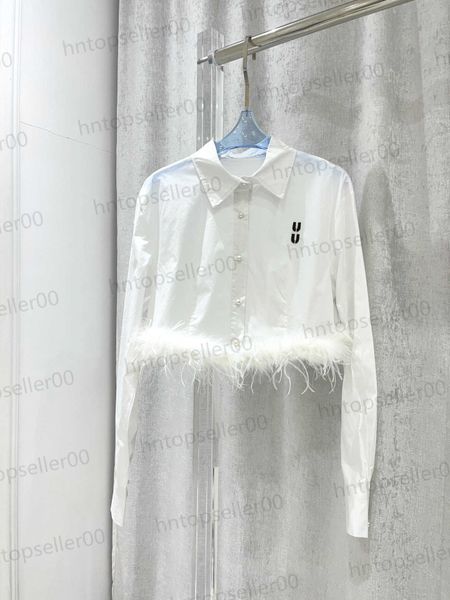 womens designer early spring fashionable casual light blue luxury long-sleeved ostrich hair shirt classic embroidered letter logo decoratio, White
womens designer early spring fashionable casual light blue luxury long-sleeved ostrich hair shirt classic embroidered letter logo decoratio, White