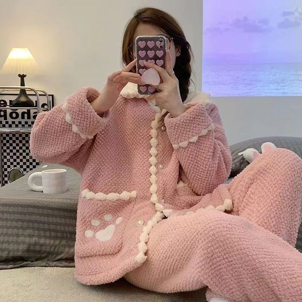 women's sleepwear thick warm pajama set women winter flannel sleepwear 2 pcs/lot coral fleece v-neck long-sleeved trousers homewear 230, Black;red
women's sleepwear thick warm pajama set women winter flannel sleepwear 2 pcs/lot coral fleece v-neck long-sleeved trousers homewear 230, Black;red