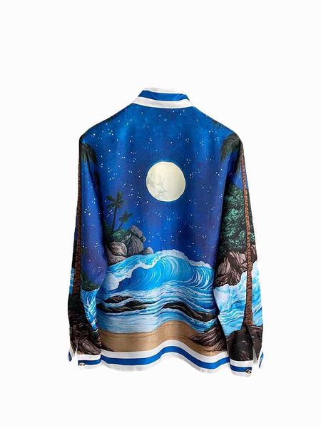 casablanca silk casual shirt men and women fashion island night moon sicilian hawaiian long sleeve shirt, White;black
casablanca silk casual shirt men and women fashion island night moon sicilian hawaiian long sleeve shirt, White;black