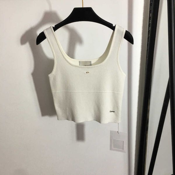 23ss brand women designer sling vest knitted camisole slim summer womens clothes, White
23ss brand women designer sling vest knitted camisole slim summer womens clothes, White
