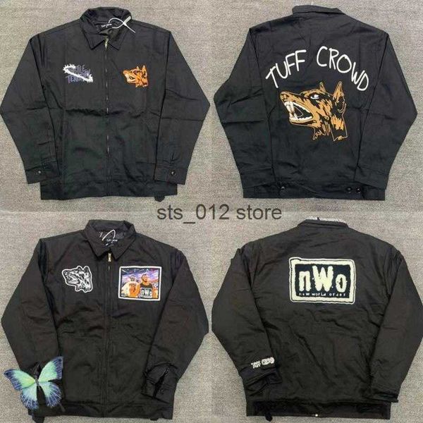 men's jackets tuff crowd jacket wolf dog head heavy industry embroidered zipper jacket t230303, Black;brown
men's jackets tuff crowd jacket wolf dog head heavy industry embroidered zipper jacket t230303, Black;brown