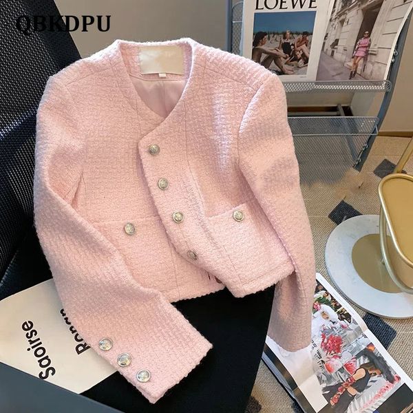 womens jackets pink korean cropped luxury jacket women elegant round neck long sleeve design coat vintage single breasted chaquetas mujer 23, Black;brown
womens jackets pink korean cropped luxury jacket women elegant round neck long sleeve design coat vintage single breasted chaquetas mujer 23, Black;brown