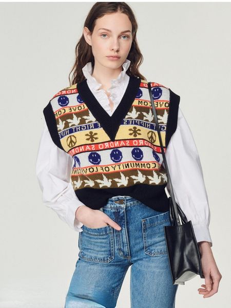women's vests spring women french sleeveless knitted wool-blend vest v-neck striped multi-patterned 230302, Black;white
women's vests spring women french sleeveless knitted wool-blend vest v-neck striped multi-patterned 230302, Black;white