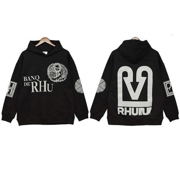 de bank rhude autumn and winter fashion casual loose hooded men's women's same black sweater coat
de bank rhude autumn and winter fashion casual loose hooded men's women's same black sweater coat