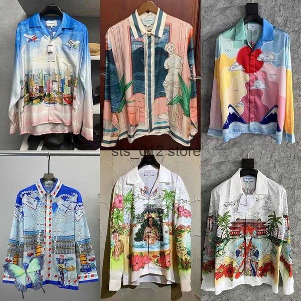 men's casual shirts beach holiday style casablanca silk men women long sleeve shirt t230303, White;black
men's casual shirts beach holiday style casablanca silk men women long sleeve shirt t230303, White;black