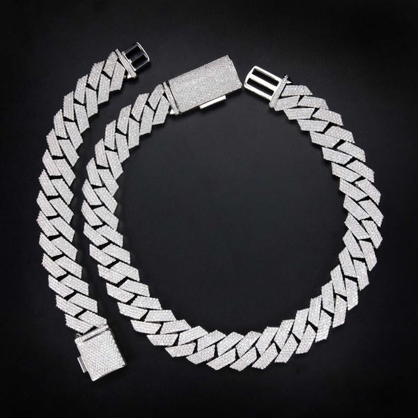 20mm4 row hiphop copper set zircon men's diamond hip hop necklace large gold bracelet, Silver
20mm4 row hiphop copper set zircon men's diamond hip hop necklace large gold bracelet, Silver
