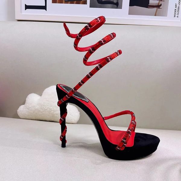 23s women stiletto heel sandals platform sandals fashion luxury designer dress shoes satin snake shaped coiled rhinestone party wedding shoe, Black
23s women stiletto heel sandals platform sandals fashion luxury designer dress shoes satin snake shaped coiled rhinestone party wedding shoe, Black