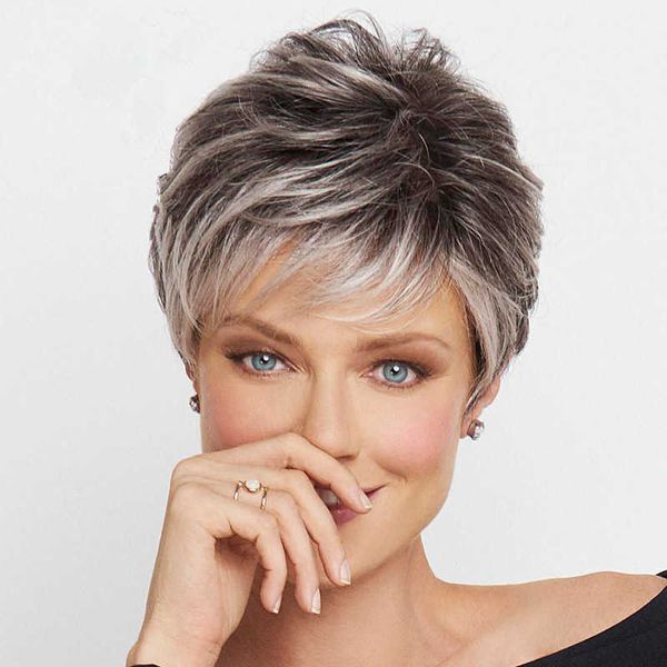 synthetic wigs new wig women fashion short straight hair black and white dyeing mixed color chemical fiber headgear 230303
synthetic wigs new wig women fashion short straight hair black and white dyeing mixed color chemical fiber headgear 230303