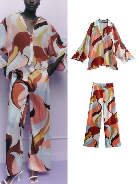 womens two piece pants traf women geometric print pant shirt sets summer fashion single breasted blousewide leg causal outwear 230302, White
womens two piece pants traf women geometric print pant shirt sets summer fashion single breasted blousewide leg causal outwear 230302, White