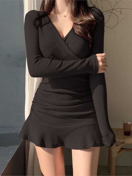 casual dresses black mini dress knitted ribbed v neck party clothes long sleeve ruffles bodycon evening dresses for women 2022 spring autumn, Black;gray
casual dresses black mini dress knitted ribbed v neck party clothes long sleeve ruffles bodycon evening dresses for women 2022 spring autumn, Black;gray