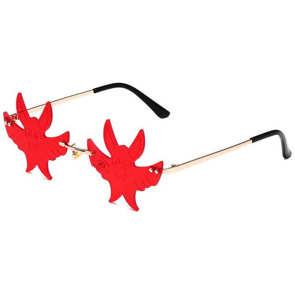 halloween frameless sunglass personalized funny bat eyeglasses for role playing, White;black
halloween frameless sunglass personalized funny bat eyeglasses for role playing, White;black
