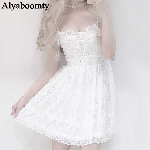 casual dresses japanese lolita style summer women white mini dress suspenders bandage hollow out party dress cute kawaii lace short dress z0, Black;gray
casual dresses japanese lolita style summer women white mini dress suspenders bandage hollow out party dress cute kawaii lace short dress z0, Black;gray