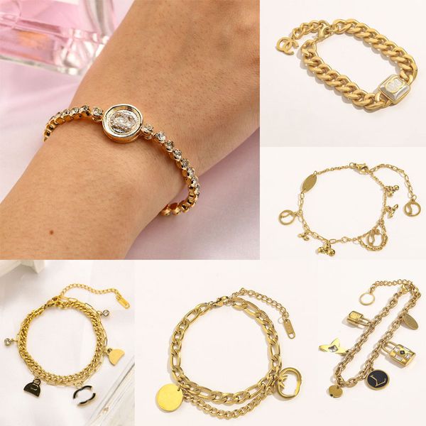 fashion designer bracelets chains women bangle 18k gold plated stainless steel crystal lovers pendant gift wristband cuff chain designer jew, Golden;silver
fashion designer bracelets chains women bangle 18k gold plated stainless steel crystal lovers pendant gift wristband cuff chain designer jew, Golden;silver