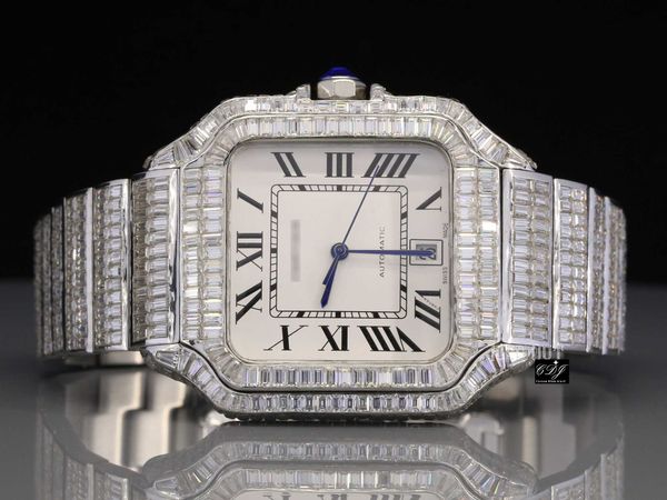 trending y iced out handset baguette moissanite studded diamond watch automatic movement stainls steel hip hop watchtwal, Slivery;brown
trending y iced out handset baguette moissanite studded diamond watch automatic movement stainls steel hip hop watchtwal, Slivery;brown