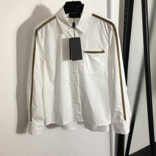23ss designer brand women shirt chest pocket double f ribbon lapel long sleeve shirts fashion long sleeved t-shirt base womens clothes a1, White
23ss designer brand women shirt chest pocket double f ribbon lapel long sleeve shirts fashion long sleeved t-shirt base womens clothes a1, White