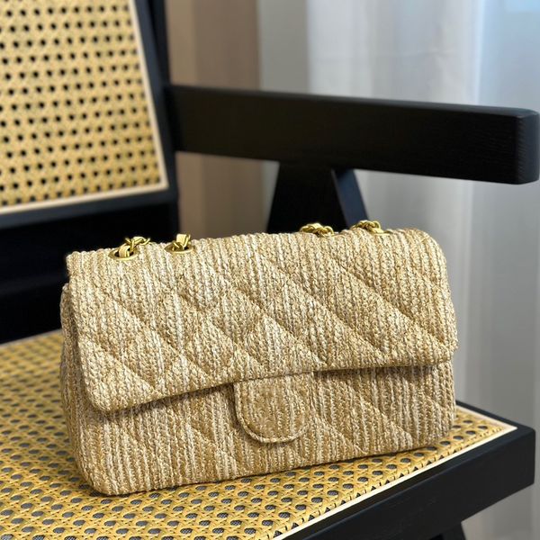 classic flap cross body raffia shoulder bags luxury designer womens limited gold metal matelasse chain crossbody rectangular handbags 25cm o
classic flap cross body raffia shoulder bags luxury designer womens limited gold metal matelasse chain crossbody rectangular handbags 25cm o