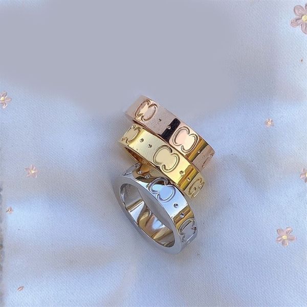 wedding couples designer ring metal solid color letters pattern classic bague birthday lovers luxury jewelry narrow love gold plated womens, Silver
wedding couples designer ring metal solid color letters pattern classic bague birthday lovers luxury jewelry narrow love gold plated womens, Silver