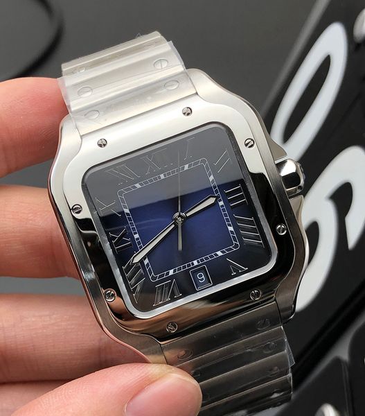 2023 square luxury watches silver case black&blue dial 40mm 904l stainless steel case bracelet eta 9015 automatic waterproof watch fashion m, Slivery;brown
2023 square luxury watches silver case black&blue dial 40mm 904l stainless steel case bracelet eta 9015 automatic waterproof watch fashion m, Slivery;brown