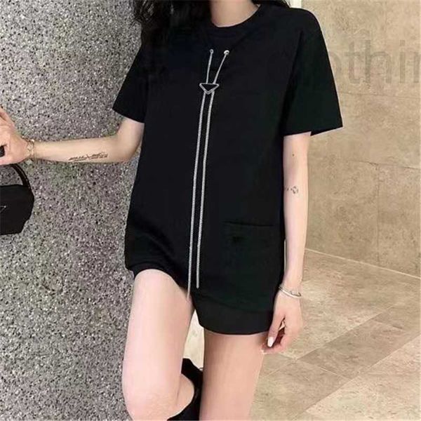 designer chic metal chain t shirt women triangle decoration tees flocking letter short sleeve shirts 50pi, White
designer chic metal chain t shirt women triangle decoration tees flocking letter short sleeve shirts 50pi, White
