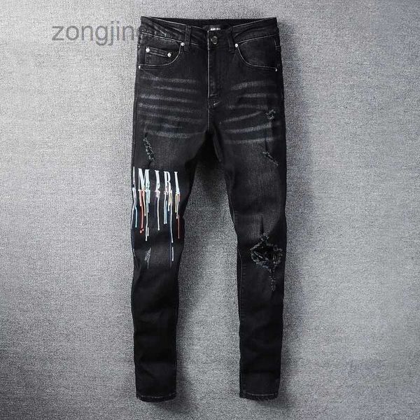 highstreet 2023 youth amirs designer version mens mens jeans pants of jeean trendy mens wear korean black letters paint dots slightly elasti, Blue
highstreet 2023 youth amirs designer version mens mens jeans pants of jeean trendy mens wear korean black letters paint dots slightly elasti, Blue