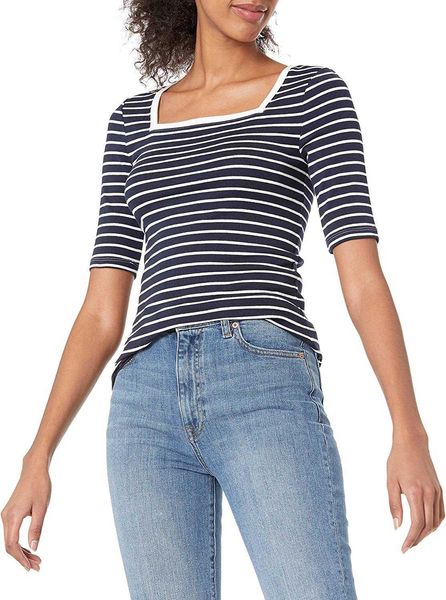 women's t shirts designers slim-fit half sleeve square neck t-shirt cotton casual tees 6b16, White
women's t shirts designers slim-fit half sleeve square neck t-shirt cotton casual tees 6b16, White