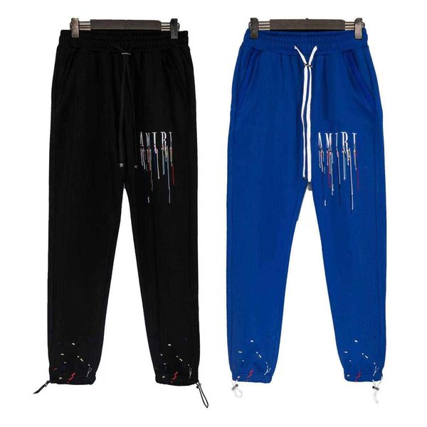 amr letter embroidered and painted loose sports casual pants street youth fashion pants, Black;white
amr letter embroidered and painted loose sports casual pants street youth fashion pants, Black;white