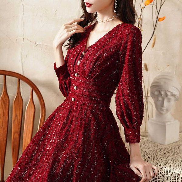 women's clothing runway dresses bride's small evening women's red long sleev can usually wear modern v-neck dresses winter ba, Black;gray
women's clothing runway dresses bride's small evening women's red long sleev can usually wear modern v-neck dresses winter ba, Black;gray