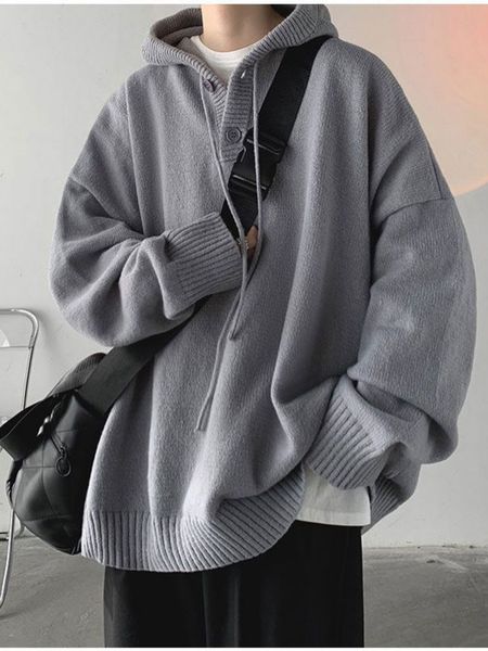 men's sweaters american vintage button hoodie sweater knitted coat harajuku oversize autumn winter jacket fashion pullover couple cloth, White;black
men's sweaters american vintage button hoodie sweater knitted coat harajuku oversize autumn winter jacket fashion pullover couple cloth, White;black