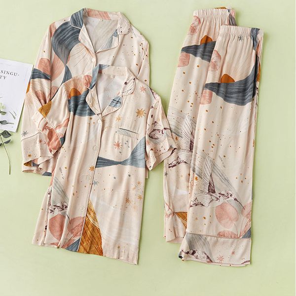 women's sleepwear short-sleeved cardigan with long trousers starry sky printed women pajamas set home pijama mujer female pajama set 2, Black;red
women's sleepwear short-sleeved cardigan with long trousers starry sky printed women pajamas set home pijama mujer female pajama set 2, Black;red