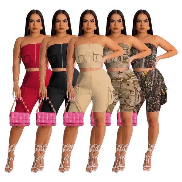 2023 designer summer outfits women tracksuits two piece sets camouflage sweatsuits strapless and cargo short pants casual sportswear bulk wh, Gray
2023 designer summer outfits women tracksuits two piece sets camouflage sweatsuits strapless and cargo short pants casual sportswear bulk wh, Gray