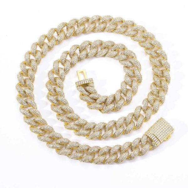 12mm bubble diamond cuban chain micro set zircon hip hop necklace accessories, Silver
12mm bubble diamond cuban chain micro set zircon hip hop necklace accessories, Silver